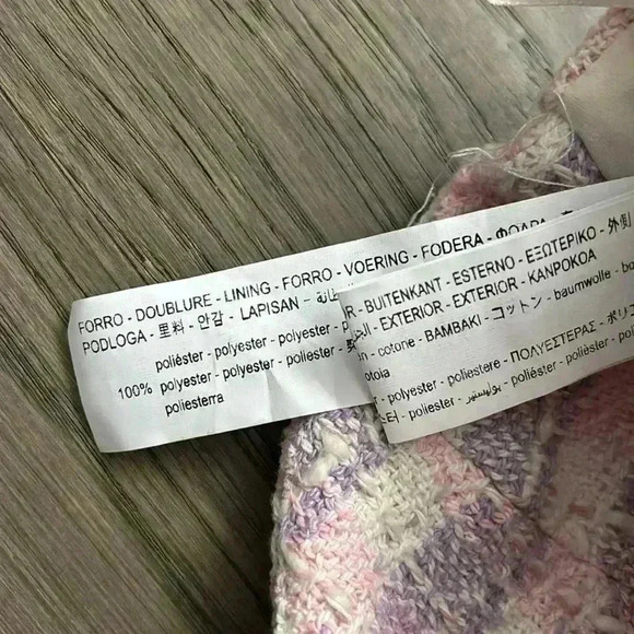 ✨🆕Zara🆕✨ | Purple, pink and white mini gingham checkered tweed tube top - Picture 12 of 12